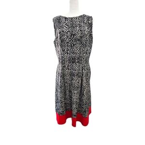 ALYX dress black white with red trim pull over sleeveless size 14